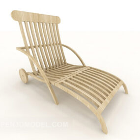 Solid Wood Lounge Chair Outdoor 3d model