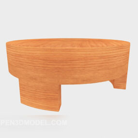 Mesa baja de madera maciza modelo 3d
