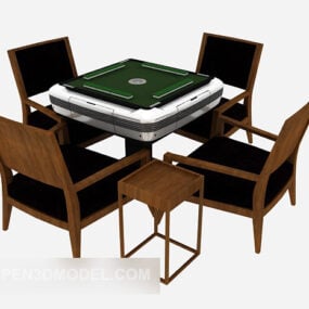 Stół do madżonga z litego drewna Model 3D