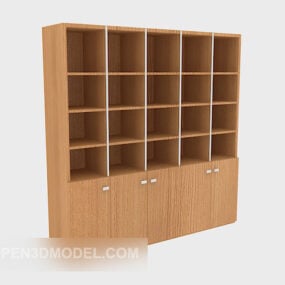 Solid Wood Modern Bookcase 3d model