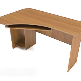 Solid Wood Modern Family Desk 3d model