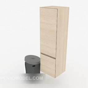 ठोस लकड़ी साधारण अलमारी 3डी मॉडल