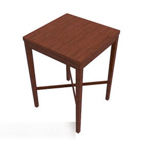 Solid Wood Potted Planting Stool 3d model