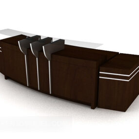 Solid Wood Reception Front Desk 3d model