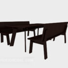 純木のレストランのテーブルの椅子セット