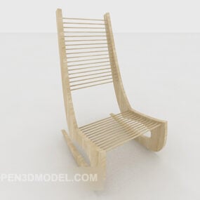 Solid Wood Rocking Chair 3d model