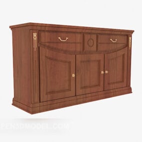 Solid Wood Side Cabinet 3d model