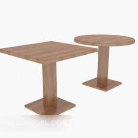 Table d'appoint en bois massif, table basse modèle 3D