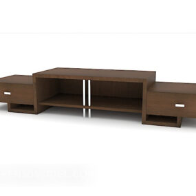 Solid Wood Simple Tv Cabinet 3d model