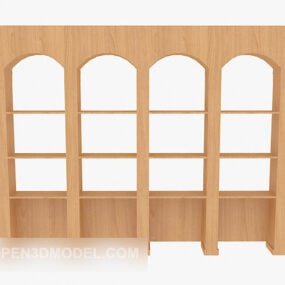 Solid Wood Simple Bookcase 3d model