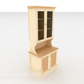 Armoire simple en bois massif modèle 3D