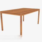 Mesa de comedor simple de madera maciza modelo 3d