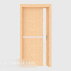 Solid Yellow Wood Simple Door 3d model