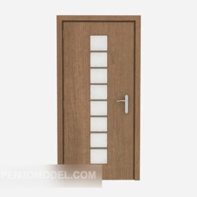 Mô hình 3d nội thất cửa nhà đơn giản bằng gỗ nguyên khối