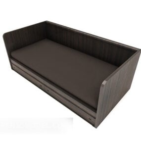 Solid Wood Simple Multiplayer Sofa 3d model