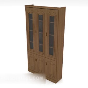 Solid Wood Simple Office Cabinet 3d model
