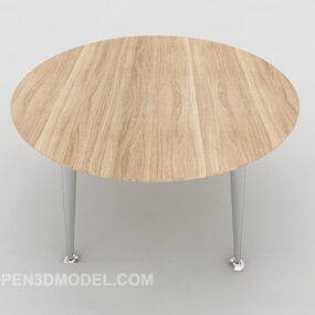 Solid Wood Simple Round Table 3d model
