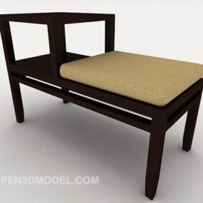 Solid Wood Simple Sofa Stool 3d model
