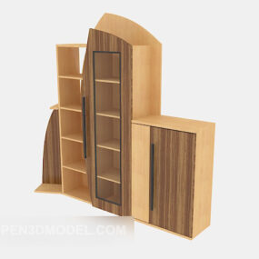 实木简易衣柜3d模型