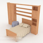 Solid Wood Single Bed, Bookcase