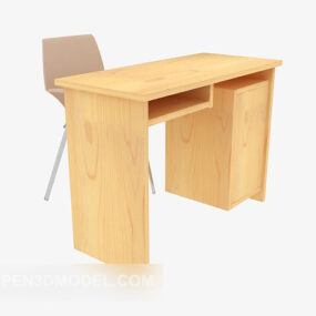 Solid Wood Small Desk 3d model