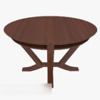 Round Side Table Brown Wood