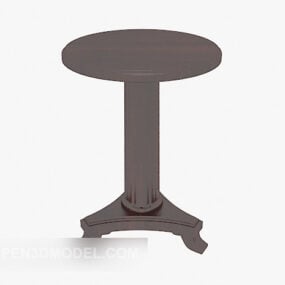 Solid Wood Sofa Side Table 3d model