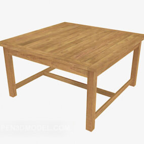 Solid Wood Square Coffee Table 3d model