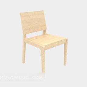 Solid Wood Table Chair 3d model