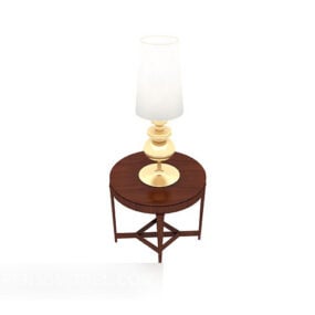 Solid Wood Table Lamp Side Table 3d model