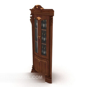 Wood Traditional European Display Cabinet 3d model