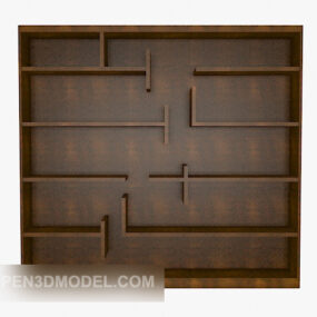 Solid Wood Wall Bookcase 3d model