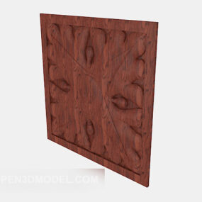 Decoración de pared de madera maciza modelo 3d
