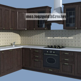 Solid Wood Whole Cabinet 3d model