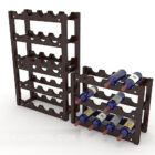 Solid wood wine rack 3d model