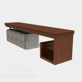 Solid Wood Writing Desk 3d model