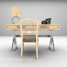 東南アジアのワークデスクと椅子の3Dモデル