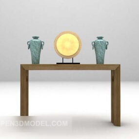 Asian Consolable With Vase Decor 3d model
