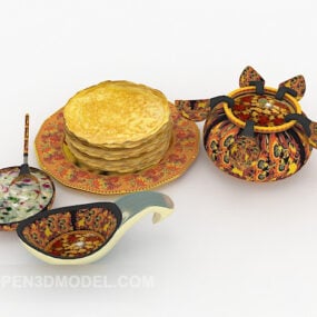 Modelo 3D de comida exótica do Sudeste Asiático