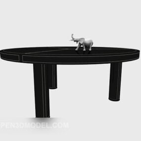 Asia Black Solid Wood Coffee Table 3d model
