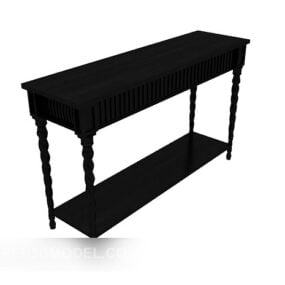 Southeast Asia Black Solid Wood Table 3d model