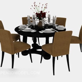 Kaakkois-Aasian ravintolan pöytätuoli 3d-malli