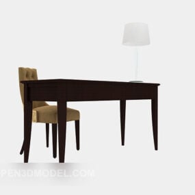 Krzesło biurowe z litego drewna z Azji Południowo-Wschodniej Model 3D