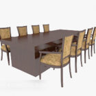 Southeast Asian style dining table and chair 3d model