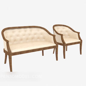 Southeast Asian Style Multiplayer Sofa 3d model