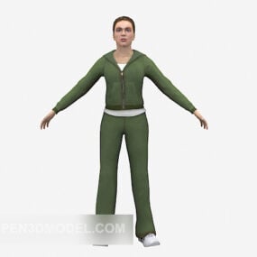 Sports Lady Character 3d model