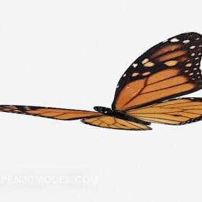 Gul sommerfugl realistisk 3d-model
