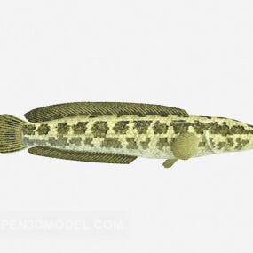 Spotted Long Fish Animal 3d-model