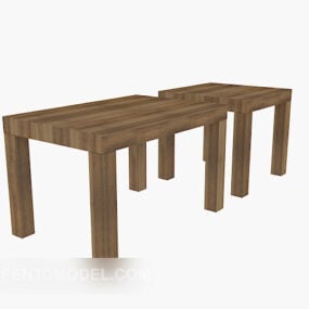 Square Side Table Wooden 3d model