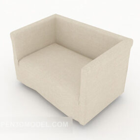 Square Simple Casual Single Sofa 3d model